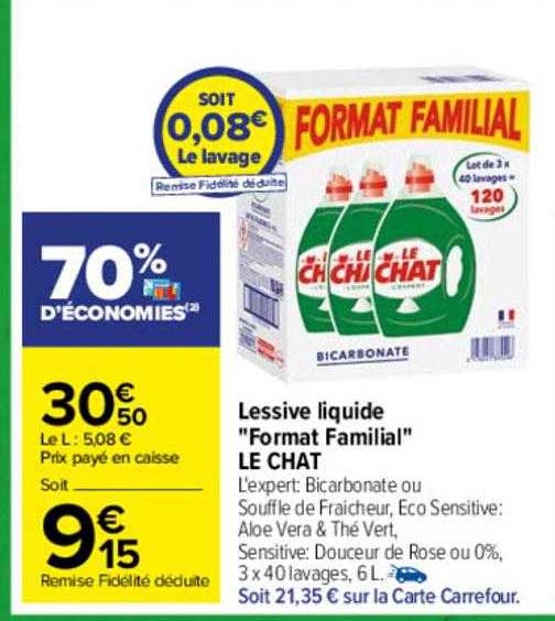 lessive liquide "format familial" le chat