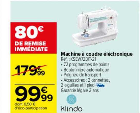 machine à coudre électronique klindo
