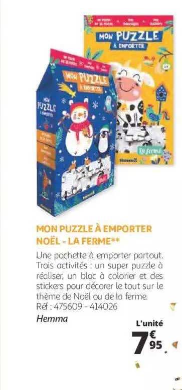 mon puzzle à emporter noël - la ferme
