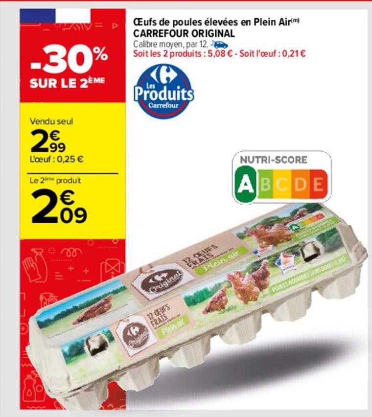 œufs de poules élevées en plein air carrefour original