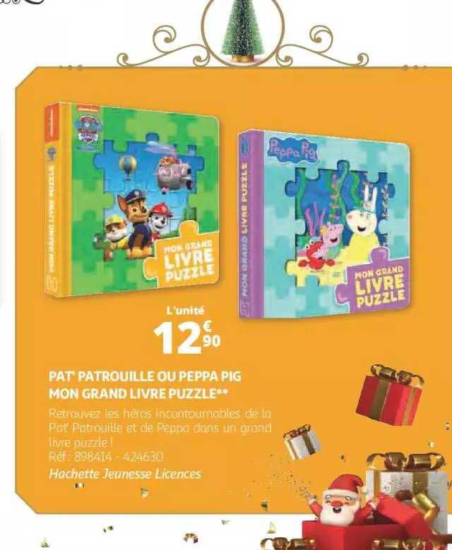 pat'patrouille ou peppa pig mon grand livre puzzle