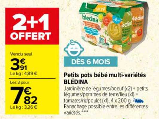 petits pots bébé multi-variétés blédina