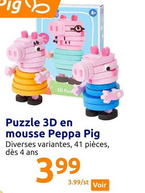 puzzle 3d en mousse peppa pig