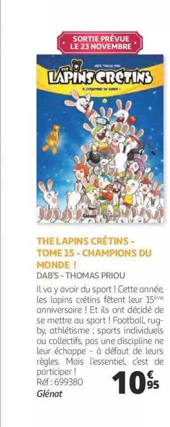 the lapins crétins - tome 15 - champions du monde! - dab's - thomas priou