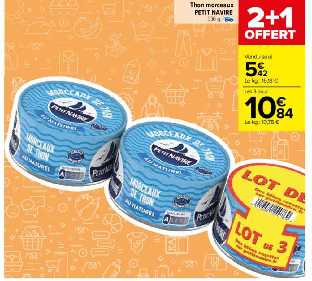Thon Morceaux Petit Navire