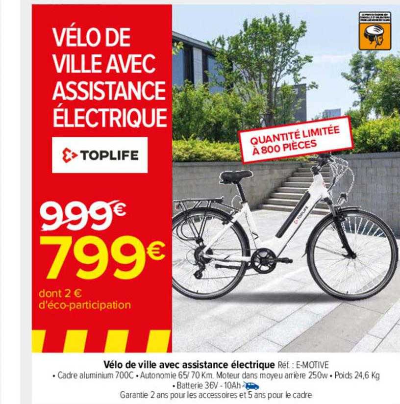 vélo de ville avec assistance électrique toplife