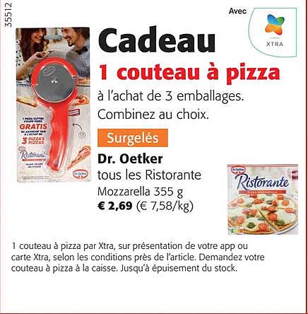1 couteau à pizza, dr. oetker les ristorante