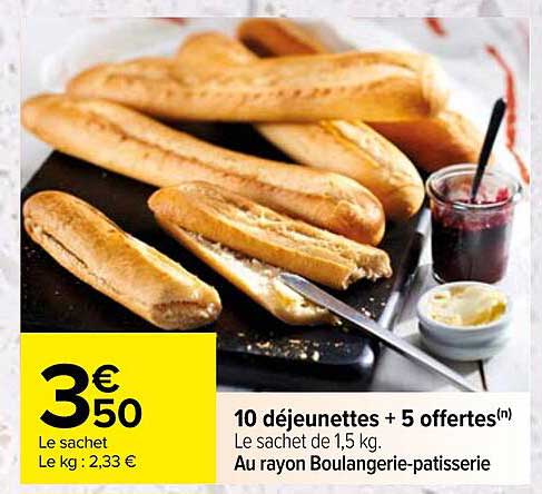 10 déjeunettes + 5 offertes