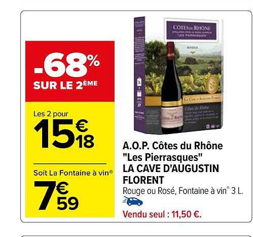 a.o.p. côtes du rhône "les pierrasques" la cave d'augustin florent