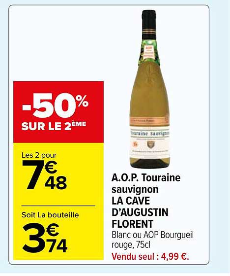 a.o.p. touraine sauvignon la cave d'augustin florent