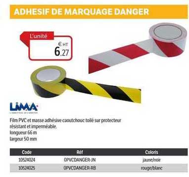adhésif de marquage danger lima