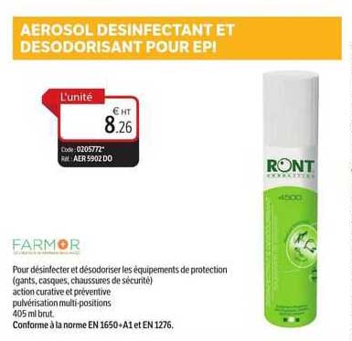 aérosol désinfectant et désodorisant pour épi farmor