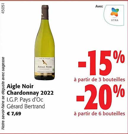 aigle noir chardonnay 2022 i.g.p. pays d'oc gérard bertrand