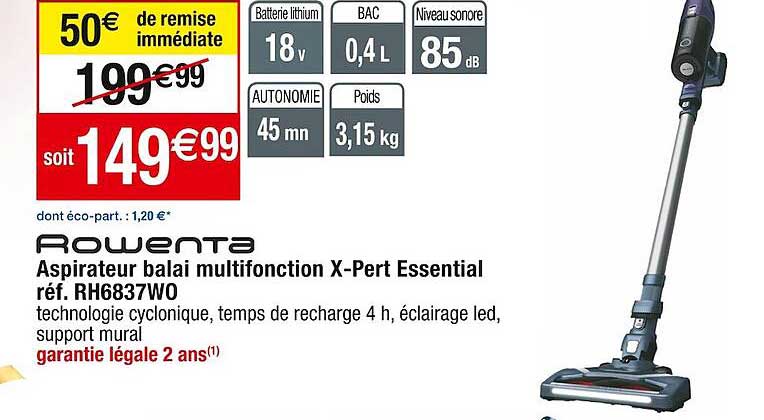 Aspirateur Balai Multifonction X-pert Essential Rowenta