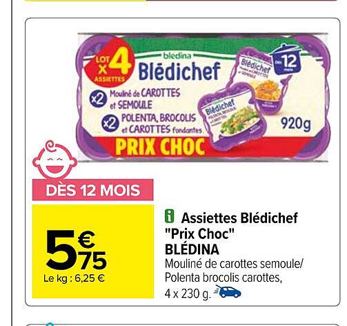 assiettes blédichef "prix choc" blédina