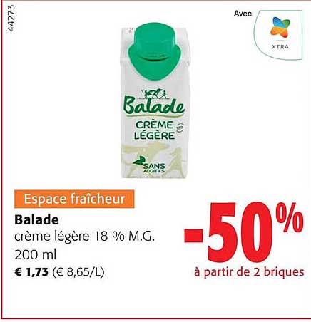 balade crème légère 18% m.g.