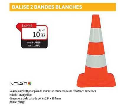 balise 2 bandes blanches novap