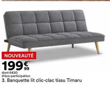 banquette lit clic-clac tissu timaru