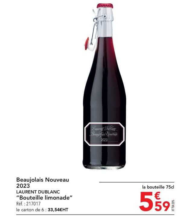 beaujolais nouveau 2023 laurent dublanc "bouteille limonade"