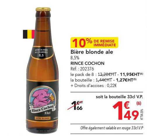 bière blonde ale rince cochon