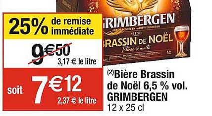 bière brassin de noël 6,5% vol. grimbergen