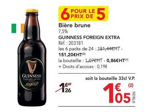 bière brune guinness foreign extra