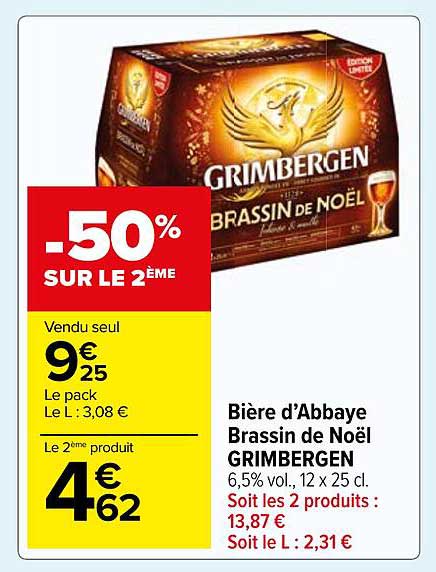 bière d'abbaye brassin de noël grimbergen