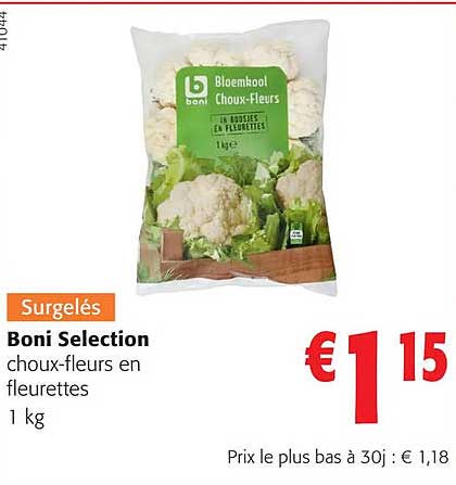 boni sélection choux-fleurs en fleurettes