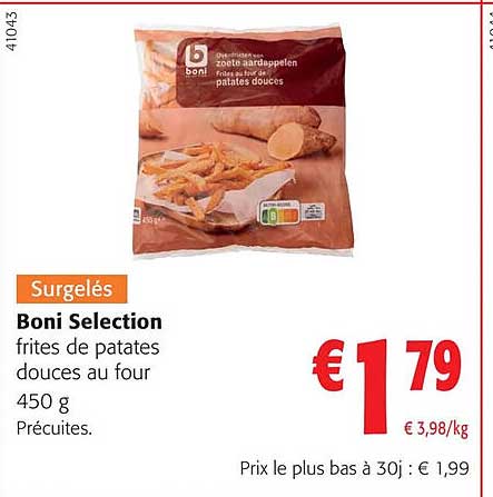 boni sélection frites de patates douces au four