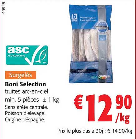 boni sélection truites arc-en-ciel