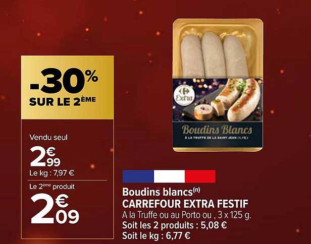boudins blancs carrefour extra festif