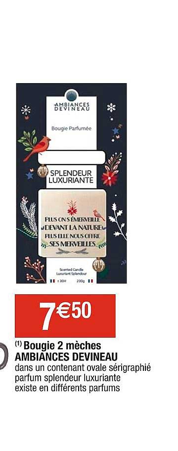 bougie 2 mèches ambiances devineau