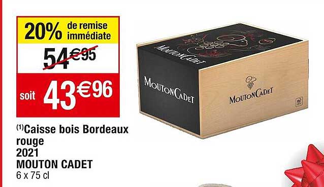 caisse bois bordeaux rouge 2021 mouton cadet