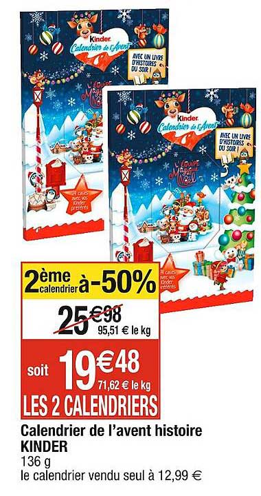 calendrier de l'avent histoire kinder