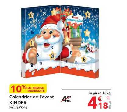 calendrier de l'avent kinder