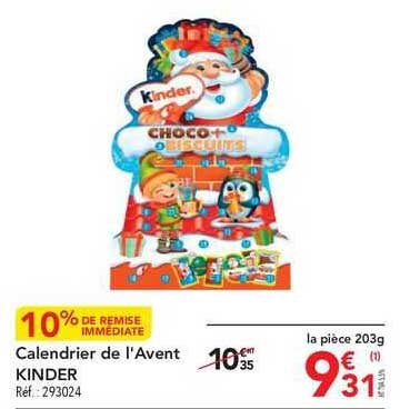 calendrier de l'avent kinder
