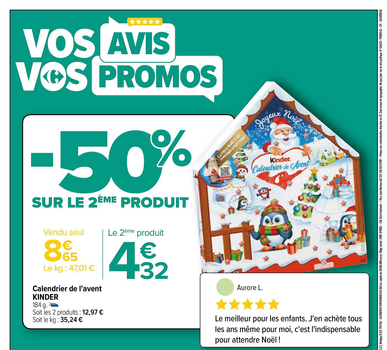 calendrier de l'avent kinder