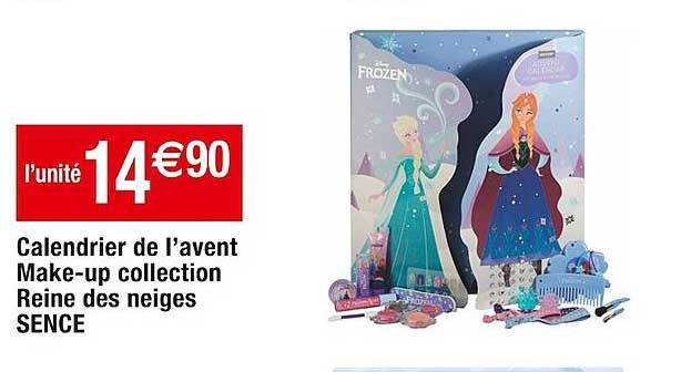 calendrier de l'avent make-up collection reine des neiges sence