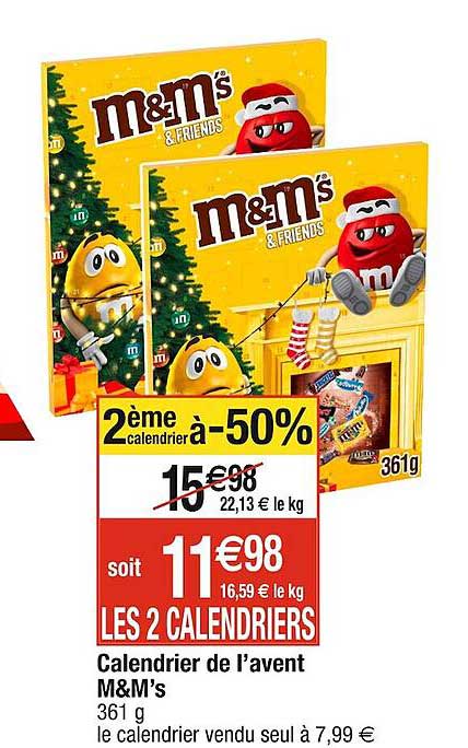 calendrier de l'avent m&m's