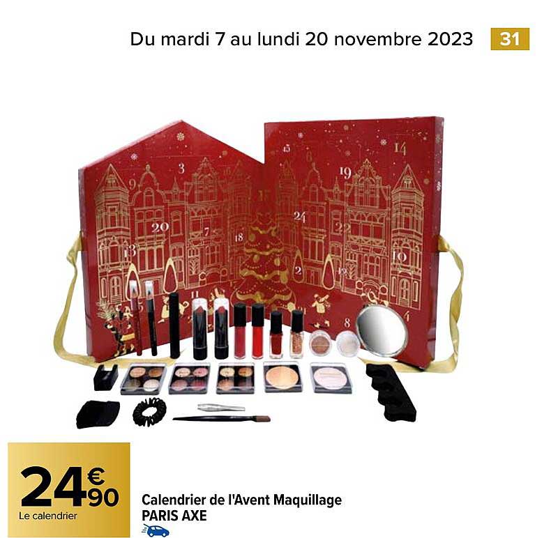 calendrier de l'avent maquillage paris axe