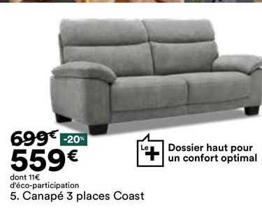 canapé 3 places coast