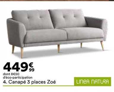 Canapé 3 Places Zoé Linea Natura