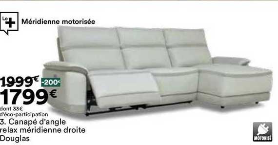 canapé d'angle relax méridienne droite douglas