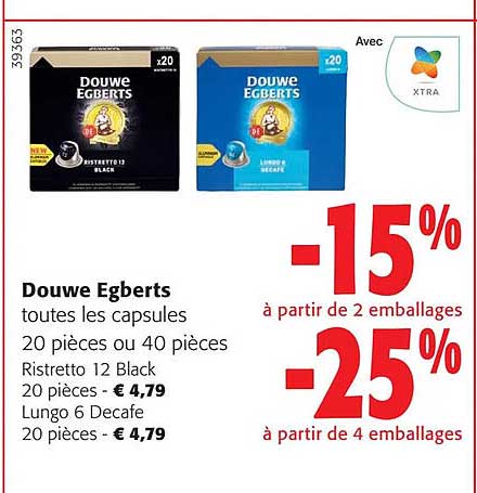 Capsules Ristretto, Lungo 6 Decafe Douwe Egberts