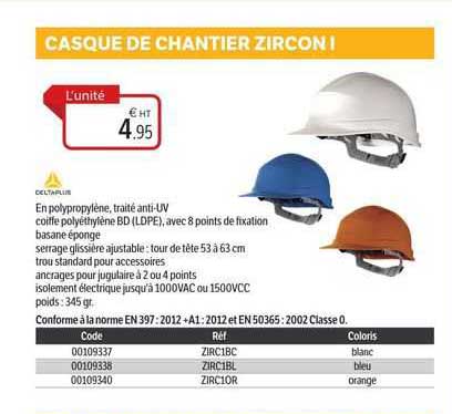 casque de chantier zircon i deltaplus
