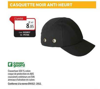 casquette noir anti-heurt cover guard