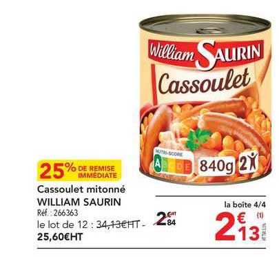 cassoulet mitonné william saurin