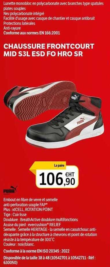 chaussure frontcourt mid s3l esd fo hro sr