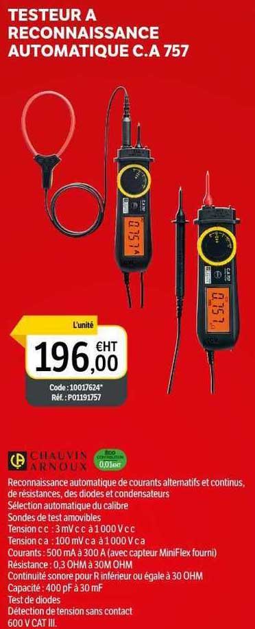 chauvin arnoux testeur a reconnaissance automatique
