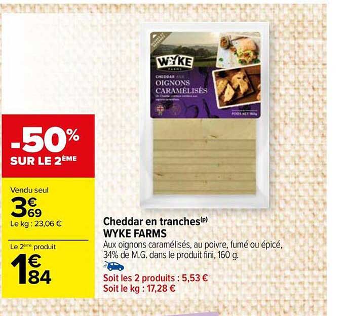 cheddar en tranches wyke farms